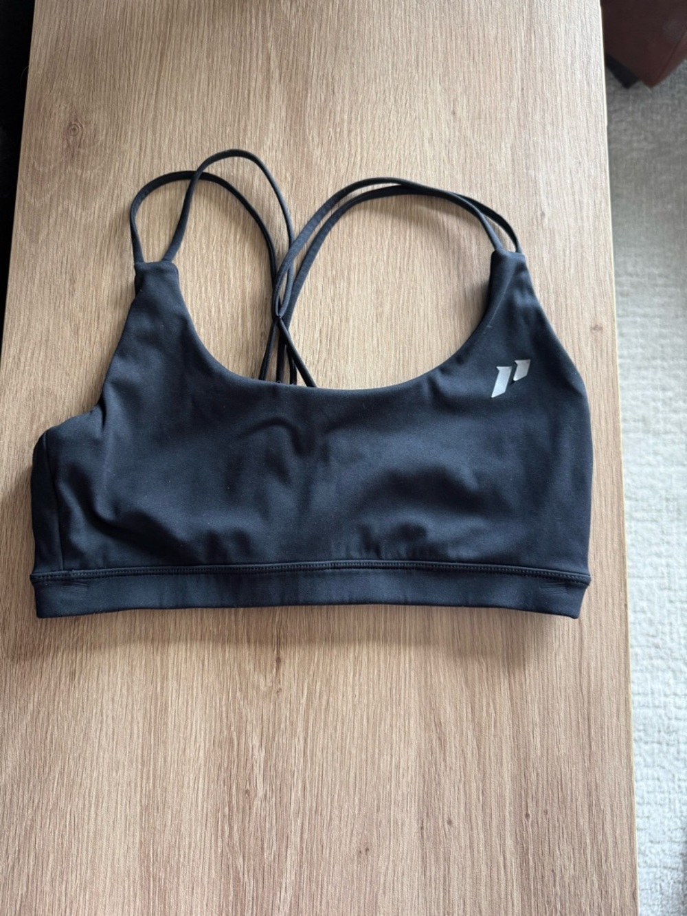 Women's Black Strappy Low-Impact Sports Bra